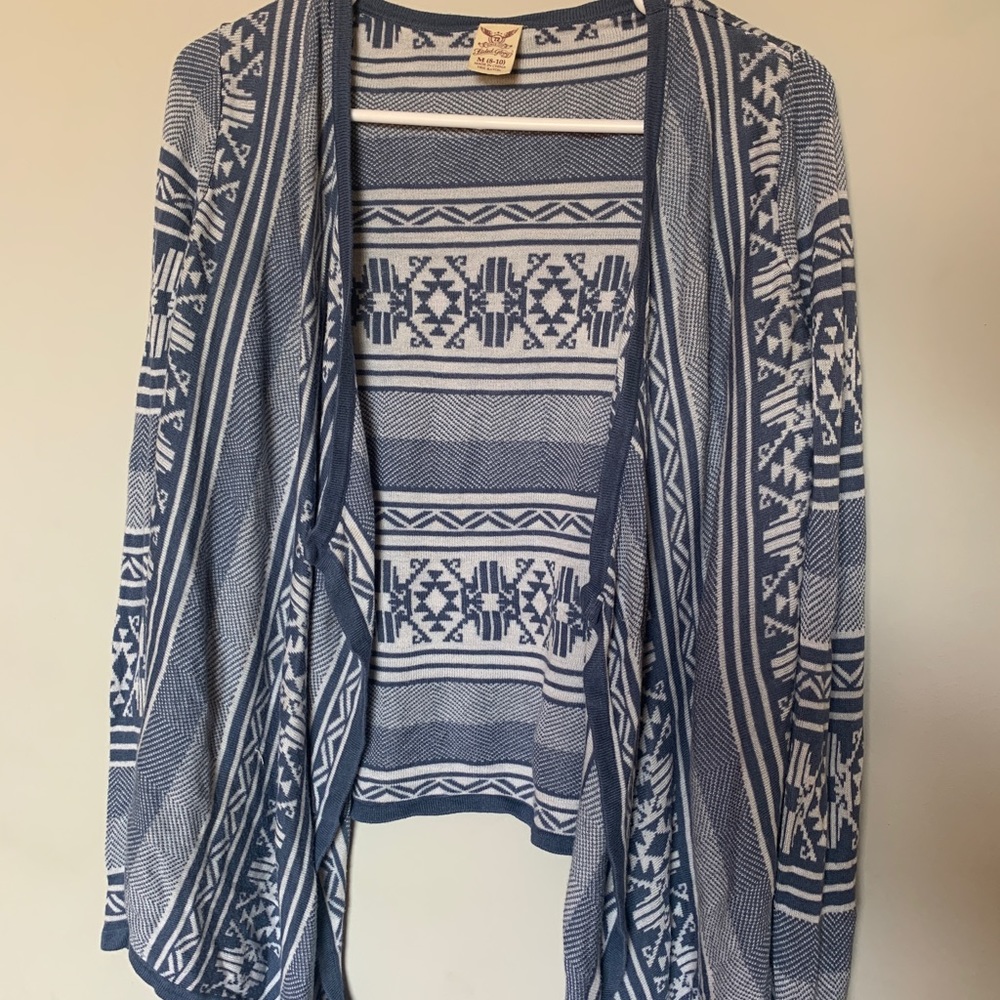Bohemian style blue cardigan